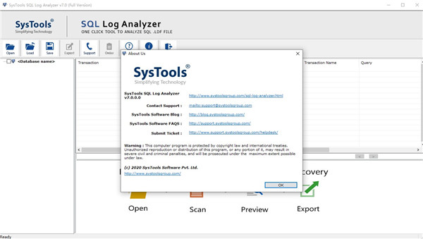 SysTools SQL Log Analyzer破解版