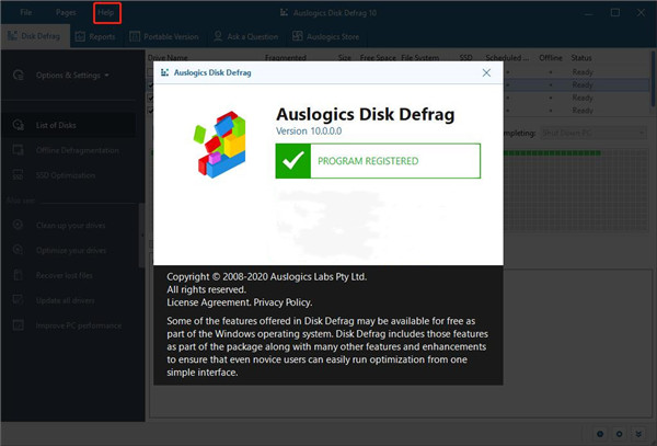 Auslogics Disk Defrag Pro破解版