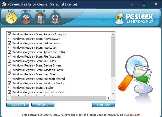 PCSleek Error Cleaner绿色破解版